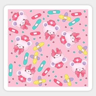 Nurse Bears and Bandages on Pink Sticker